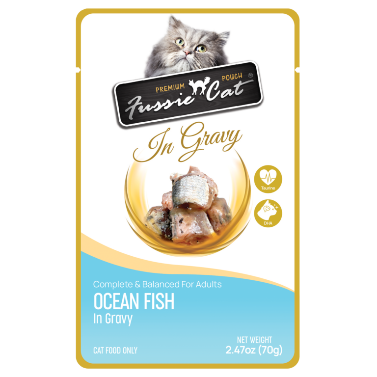 Fussie Cat Ocean Fish in Gravy Cat Food 2.47 oz 70g Pouch