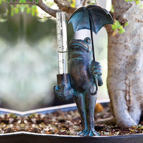 Evergreen Decorative Rain Gauge, Frog