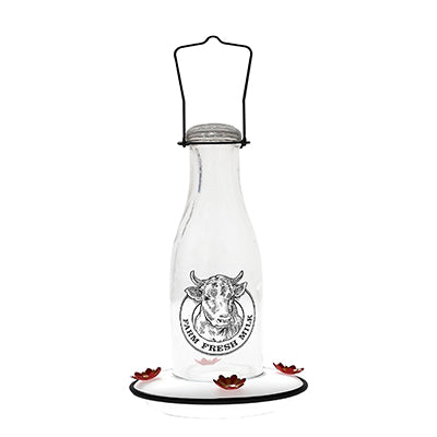 Woodlink Milkhouse 24 Ounce Glass Hummingbird Feeder