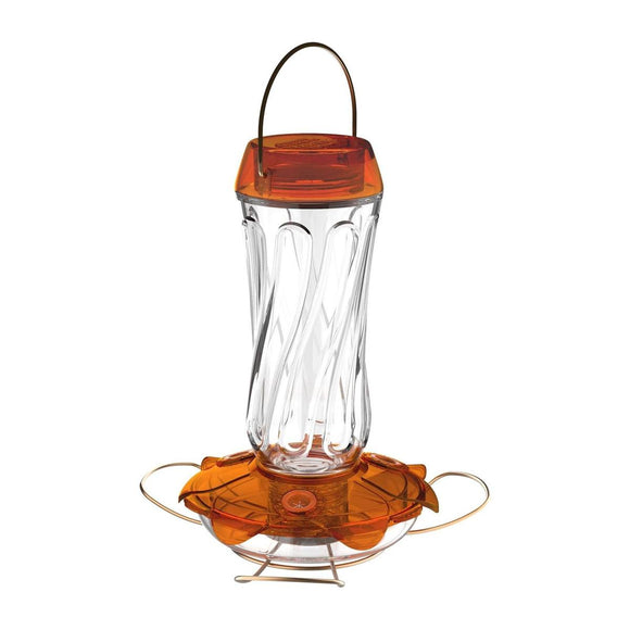 Droll Yankees® Classic Oriole Feeder with Glass Bottle and 3 Bee Guard Nectar Ports (16 oz)