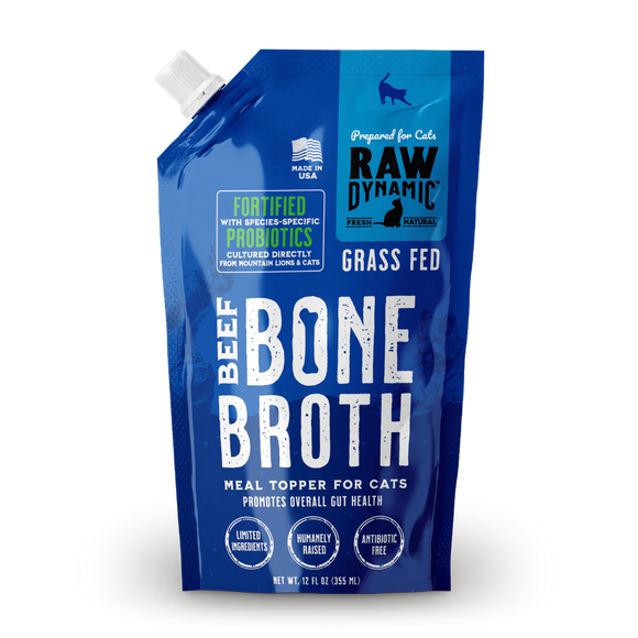 Raw Dynamic Grass Fed Beef Bone Broth For Cats