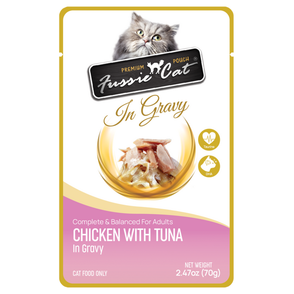 Fussie Cat Chicken with Tuna in Gravy Cat Food 2.47 oz 70g