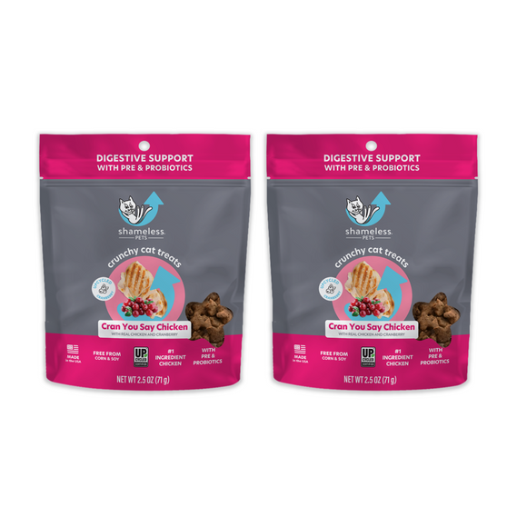 Shameless Cran You Say Chicken Kitty Cane Crunchy Chicken and Cranberry Flavor Cat Treats (2.5 oz 2 Pack)