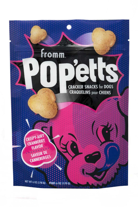 Fromm Pop'etts Crispy Airy Cranberry Flavor Cracker Snacks Dog Treats