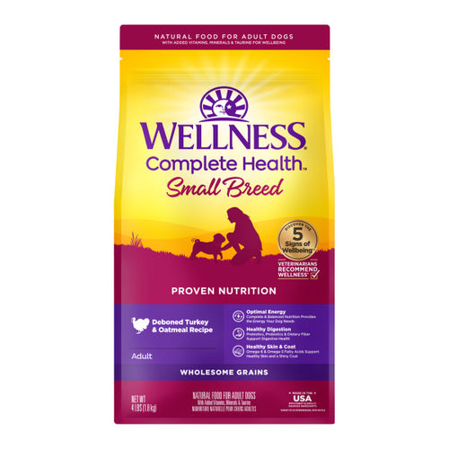Wellness Complete Health Natural Small Breed Adult Turkey and Oatmeal Recipe Dry Dog Food