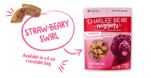 Charlee Bear Nuggets Straw-Beary Swirl Dog Treats