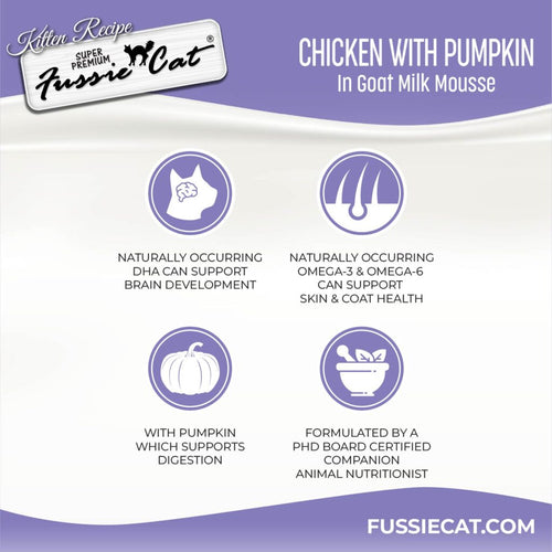 Fussie Cat Chicken with Pumpkin in Goat Milk Mousse Kitten Pouch