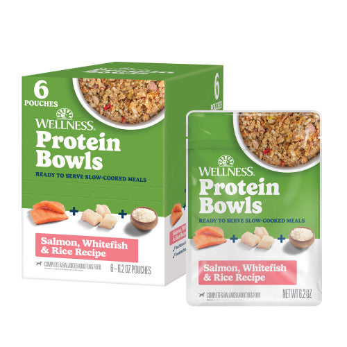 Wellness Protein Bowls Salmon, Whitefish, & Rice Recipe Wet Dog Food