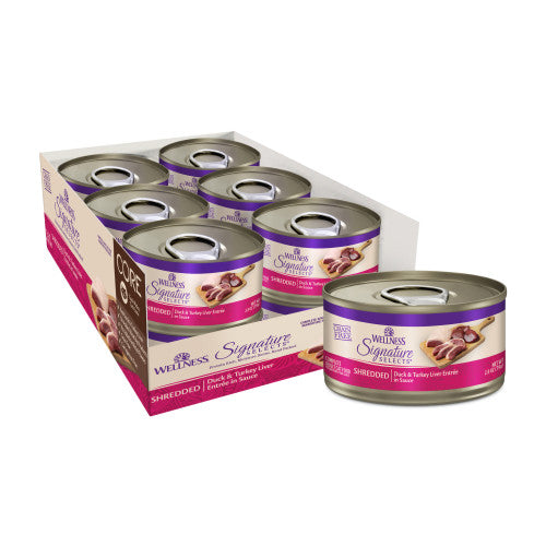 Wellness CORE® Signature Selects®  Shredded Duck & Turkey Liver Entrée in Sauce Wet Cat Food