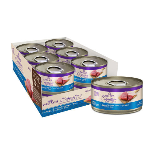 Wellness CORE® Signature Selects® Flaked Yellowfin Tuna & Tilapia Entrée in Broth Wet Cat Food