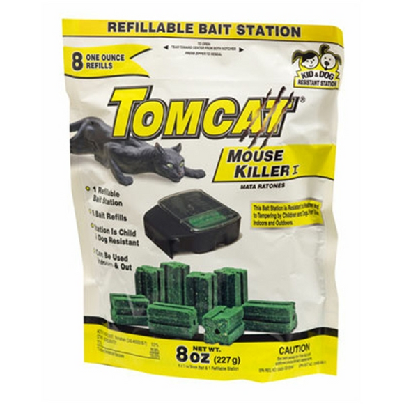 TOMCAT MOUSE KILLER I BAIT STATION WITH REFILLS 8 PACK